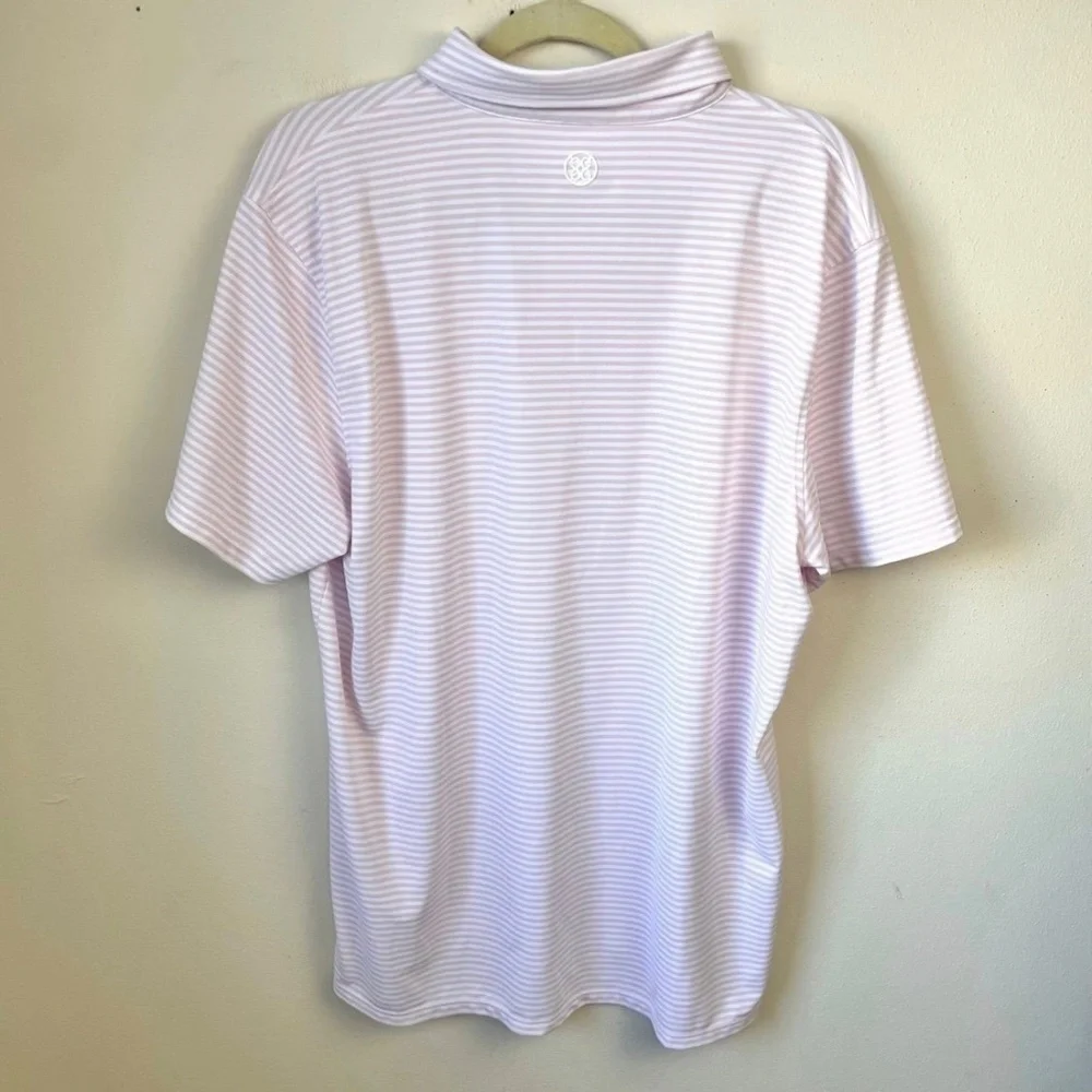 G/FORE Blush Feeder Stripe Tech Pique Polo